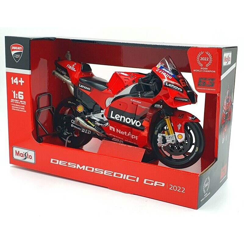 Ducati Desmosedici GP22 63 Moto GP 2022 Francesco Bagnaia World Champion  Maisto MAI32229 - Miniatures Autos Motos